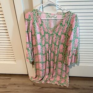 Lilly Pulitzer Pink and Green Floral Tunic Dress